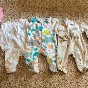 Carter’s zip up footed sleepers